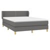 vidaXL Boxspring met matras stof donkergrijs 140x190 cm