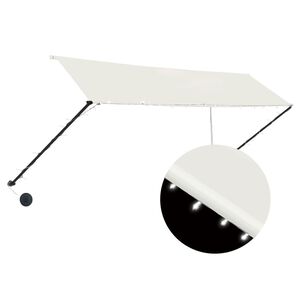 vidaXL Luifel uittrekbaar met LED 350x150 cm cr&egrave;me