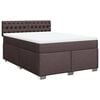 vidaXL Boxspring met matras stof donkerbruin 140x200 cm