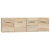 vidaXL Wandkasten 2 st 60x36,5x35 cm bewerkt hout sonoma eikenkleurig