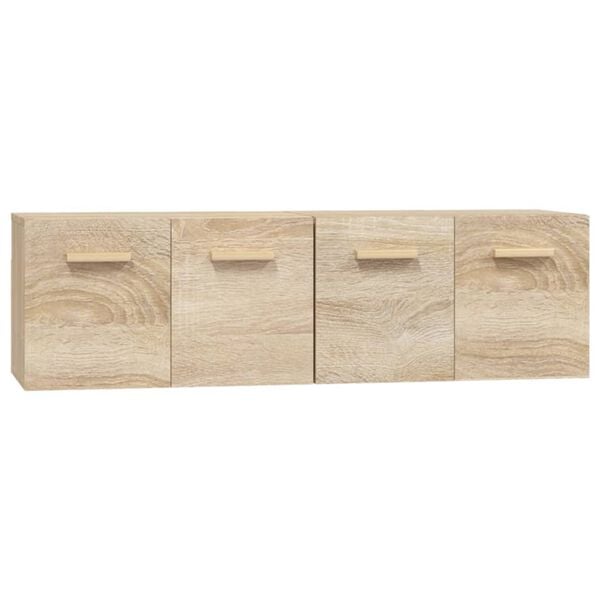 vidaXL Wandkasten 2 st 60x36,5x35 cm bewerkt hout sonoma eikenkleurig