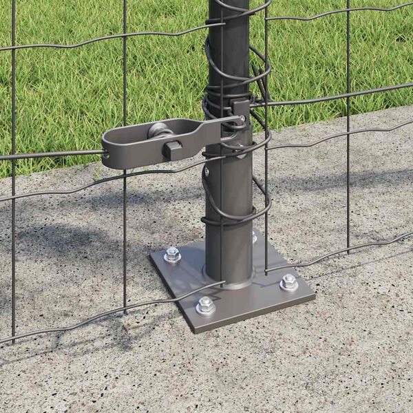 vidaXL Hek met Paal Grijs 1 x 25 m Staal en PVC