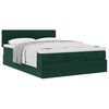 vidaXL Ottoman bed met matras 140x190cm fluweel donkergroen