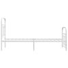 vidaXL Bedframe met hoofd- en voeteneinde metaal wit 75x190 cm