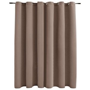 vidaXL Gordijn verduisterend met metalen ringen 290x245 cm taupe