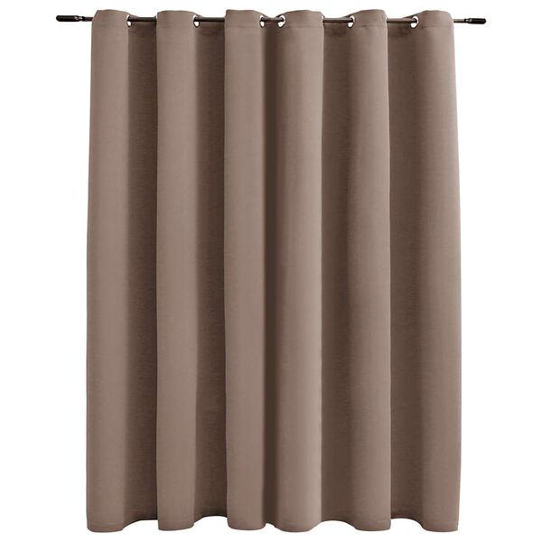 vidaXL Gordijn verduisterend met metalen ringen 290x245 cm taupe