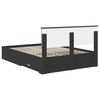 vidaXL Bedframe met hoofdeinde Zwart 140 x 190 cm Bewerkt hout