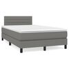 vidaXL Boxspring met matras stof donkergrijs 120x190 cm