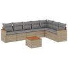 vidaXL 8-delige Loungeset met kussens poly rattan gemengd beige