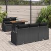 vidaXL Tuinbankenset met kussen 6 pcs Zwart poly rattan
