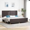 vidaXL Bedframe met hoofdeinde Donkerbruin 200 x 200 cm Stof