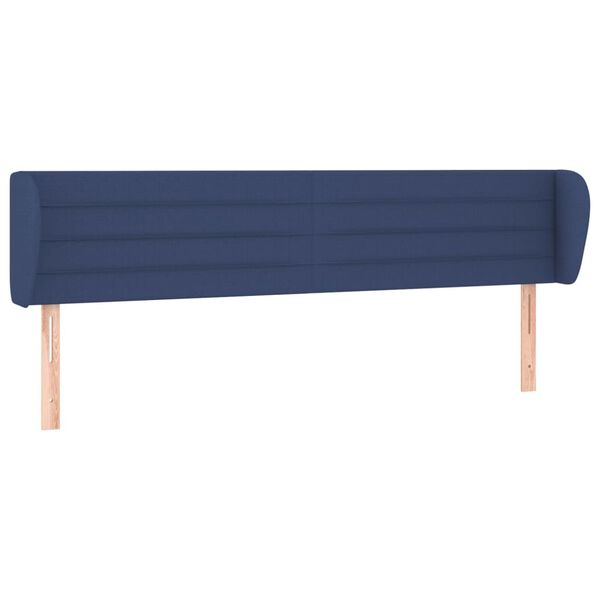 vidaXL Hoofdbord met randen 163x23x78/88 cm stof blauw