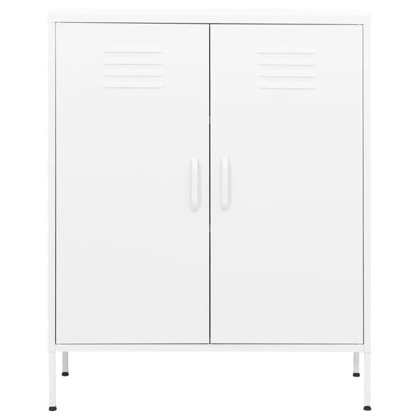 vidaXL Opbergkast 80x35x101,5 cm staal wit