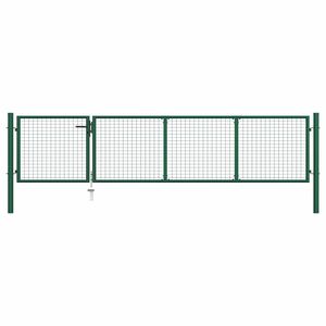 vidaXL Tuinpoort staal 350x75 cm groen