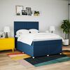 vidaXL Boxspring met matras stof blauw 160x200 cm