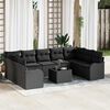 vidaXL Tuin Sofa Set Zwart poly rattan