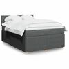 vidaXL Boxspring met matras stof donkergrijs 160x200 cm