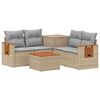 vidaXL Bankstel 6 st Beige en Licht Grijs Poly Rattan en Staal