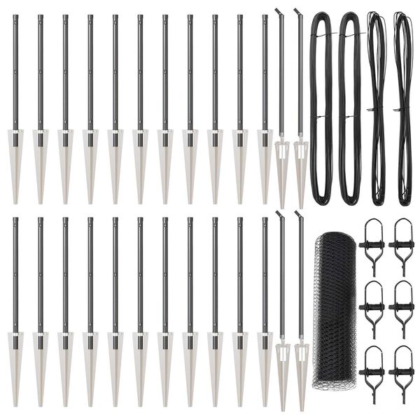 vidaXL Afrasteringspaal Grijs 50 x 0,6 m (25 mm gaas) Staal en PVC