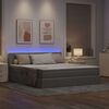 vidaXL Opbergbed met LED met matras met LED Taupe 180 x 200 cm Stof