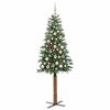 vidaXL Slanke Kerstboom Groen 180 cm PVC en massief dennenhout