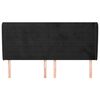 vidaXL Hoofdbord met randen 203x23x118/128 cm fluweel zwart