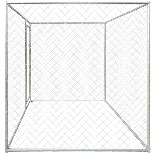vidaXL Honden Kennels Zilver 192 x 192 x 195 cm Gegalvaniseerd staal