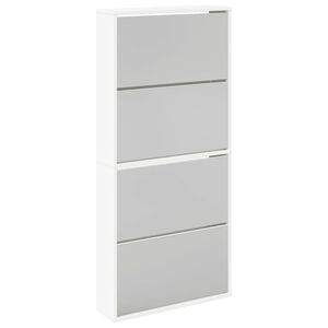vidaXL Schoenenkast met 4 spiegels 63x17x134 cm wit