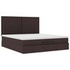 vidaXL Ottoman bed met matras en LED's 160x200cm stof donkerbruin
