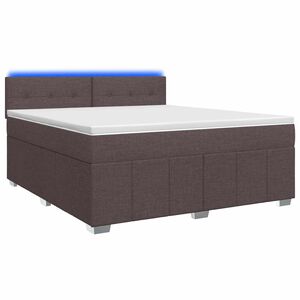 vidaXL Boxspringbed met matras Donkerbruin 160 x 200 cm Stof