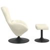 vidaXL Egg Chair met Voetsteun Crème 63 x 73 x 90 cm Fluweel