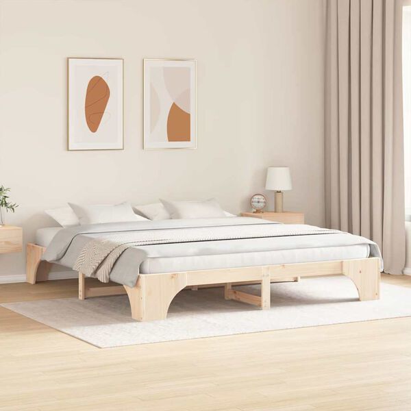 vidaXL Bedframe Naturel 180 x 200 cm Massief grenenhout
