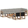 vidaXL Buiten bankenset met kussen 9 pcs Natuurlijk en Lichtgrijs