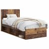 vidaXL Bedframe met opbergruimte en hoofdbord Oud hout 90 x 190 cm