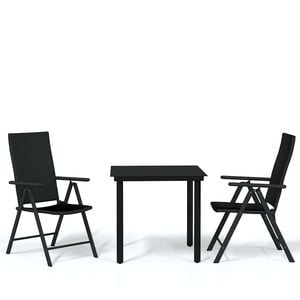 vidaXL 3-delige Tuinset zwart