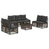 vidaXL Tuinbankenset 8 pcs Grijs poly rattan