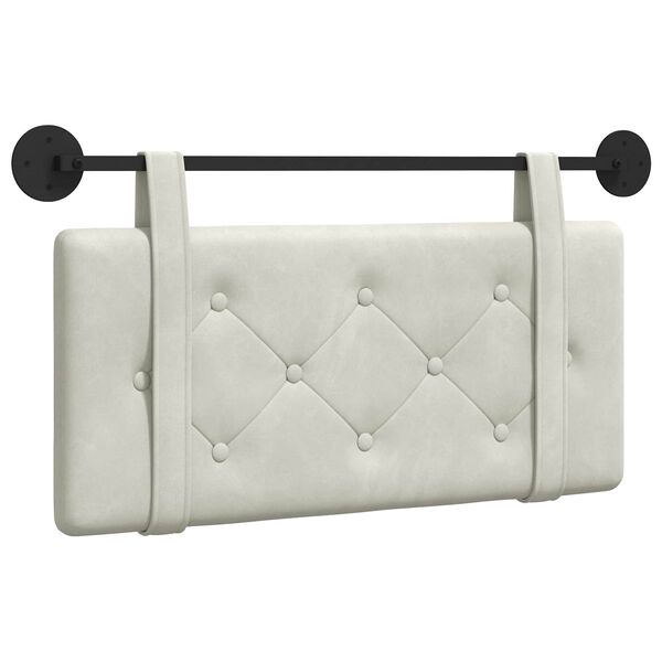 vidaXL Hangend Hoofdeinde Wandgemonteerd Cr&egrave;me 100 x 55 x 5 cm Fluweel