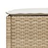 vidaXL Tuinkruk met kussen 63,5x56x32 cm poly rattan beige