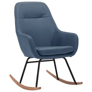 vidaXL Schommelstoel stof blauw