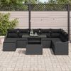vidaXL Tuin Sofa Set met kussen met opslag 9 pcs Zwart Poly riet
