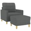 vidaXL Fauteuil met voetenbank 60 cm stof donkergrijs