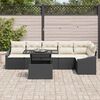vidaXL Tuin Sofa Set met kussen met opslag 7 pcs Zwart en cr&egrave;me