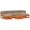 vidaXL Tuin loungeset 7 st Wasbruin Massief grenenhout