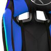 vidaXL Racestoel met RGB LED-verlichting kunstleer blauw en zwart