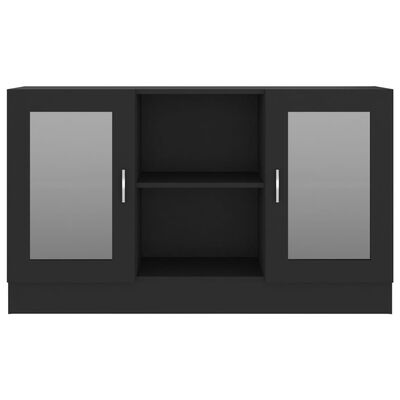 vidaXL Vitrinekast 120x30,5x70 cm bewerkt hout zwart