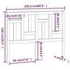vidaXL Hoofdbord 205,5x4x100 cm massief grenenhout grijs