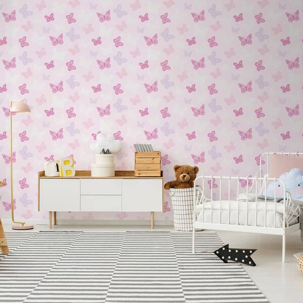 Noordwand Behang Kids @ Home Butterfly roze