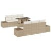 vidaXL Bankstel met kussen 7 pcs Beige en Cr&egrave;me poly rattan
