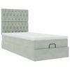 vidaXL Ottoman bed met matrassen 100x200cm fluweel lichtgrijs