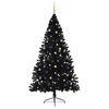 vidaXL Kunstmatig Voorverlicht Kerstboom met 300 LED Zwart 240 cm PVC